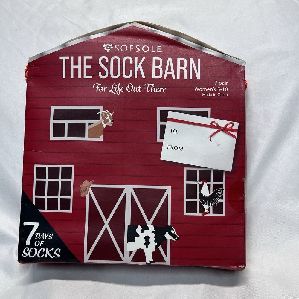 Sofsole 7 Days Of Socks Farm Animal Socks Gift Set 5 Pairs Of Ankle And 2 Crew